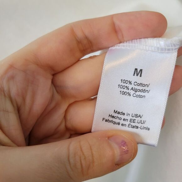 Modcloth White Long Sleeve T-Shirt Size Medium - Picture 5 of 6